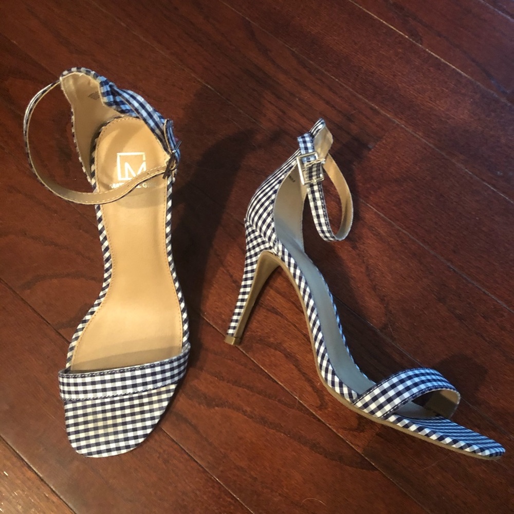 Material Girl Black and White Gingham Heels